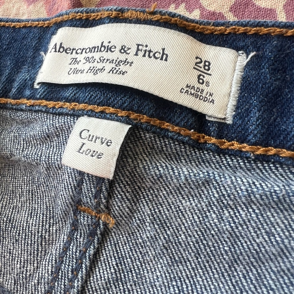Abercrombie & Fitch Women's Straight Leg Jeans - Dark Blue The ‘90s Straight